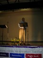 Chuck Cooper keeps the crowd engaged at the Relay for Life.